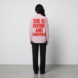 Voyd Divine and Dangerous Pink Stripe Shirt