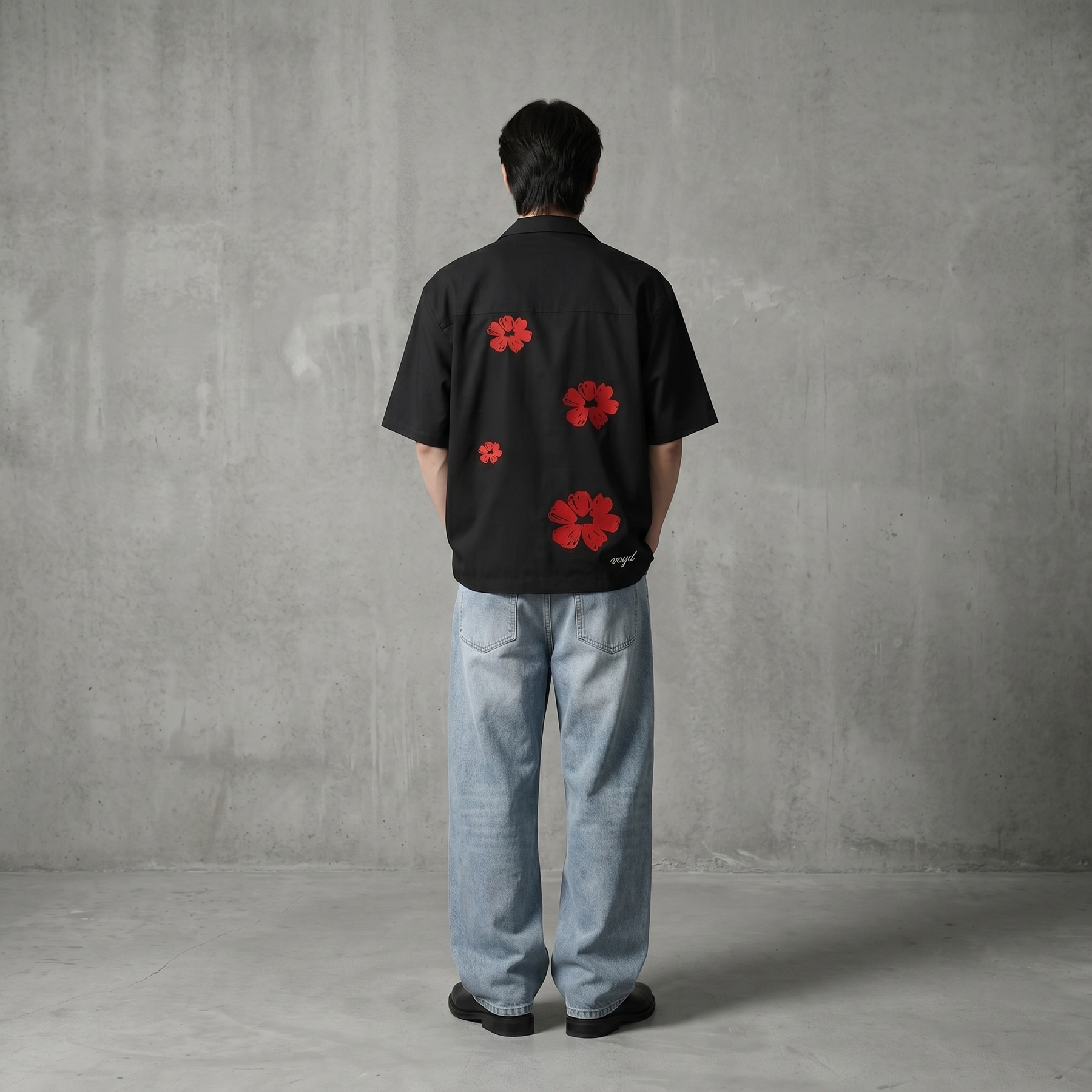 Void Elegy in Red Black Bowling Shirt