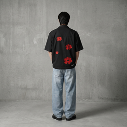 Void Elegy in Red Black Bowling Shirt