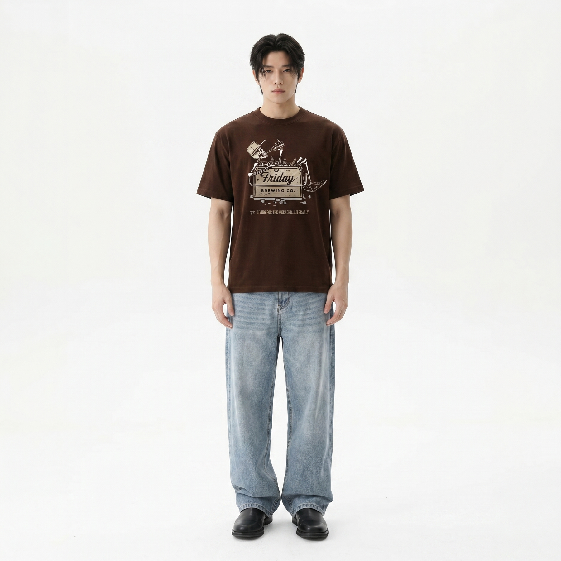 Voyd For The Weekend Brown t-shirt