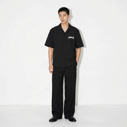 Void The Awake Pattern Black Bowling Shirt