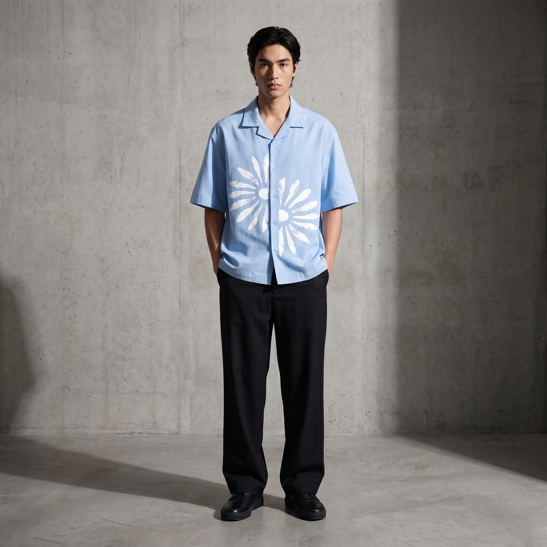 Void Petal Syndicate Ice Blue Bowling Shirt