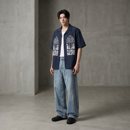 Void Silent Riot Blue Bowling Shirt