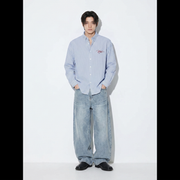 Voyd it's a Beautiful Day Blue Stripe Shirt