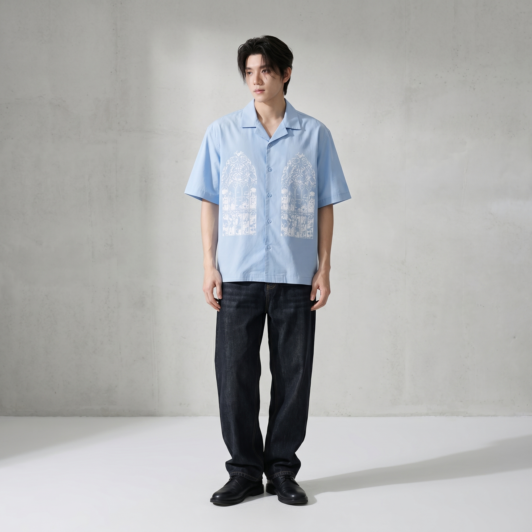 Void Silent Riot Ice Blue Bowling Shirt