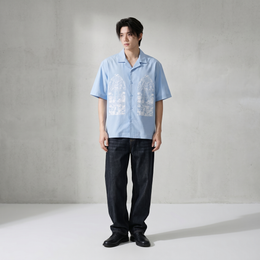 Void Silent Riot Ice Blue Bowling Shirt