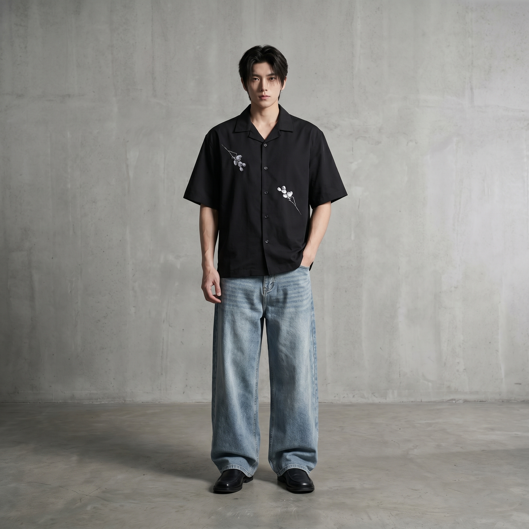 Void Obsidian Wings black Bowling Shirt