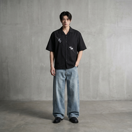 Void Obsidian Wings black Bowling Shirt