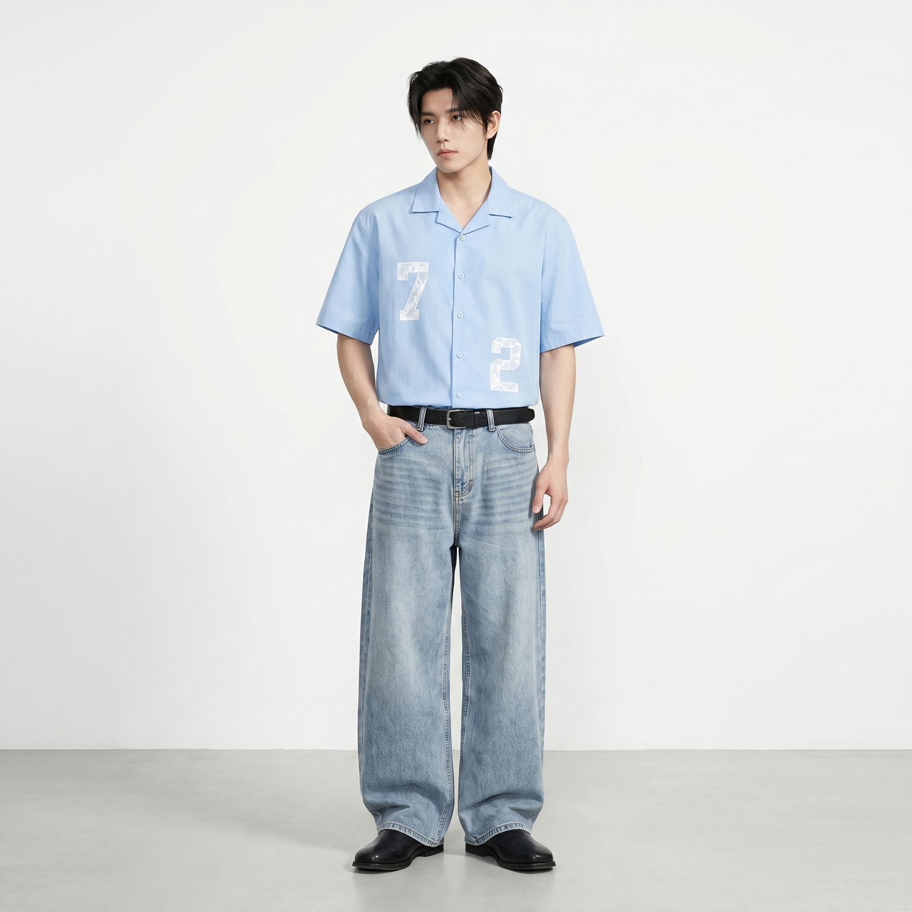 Void Rule 72 Ice Blue Bowling Shirt