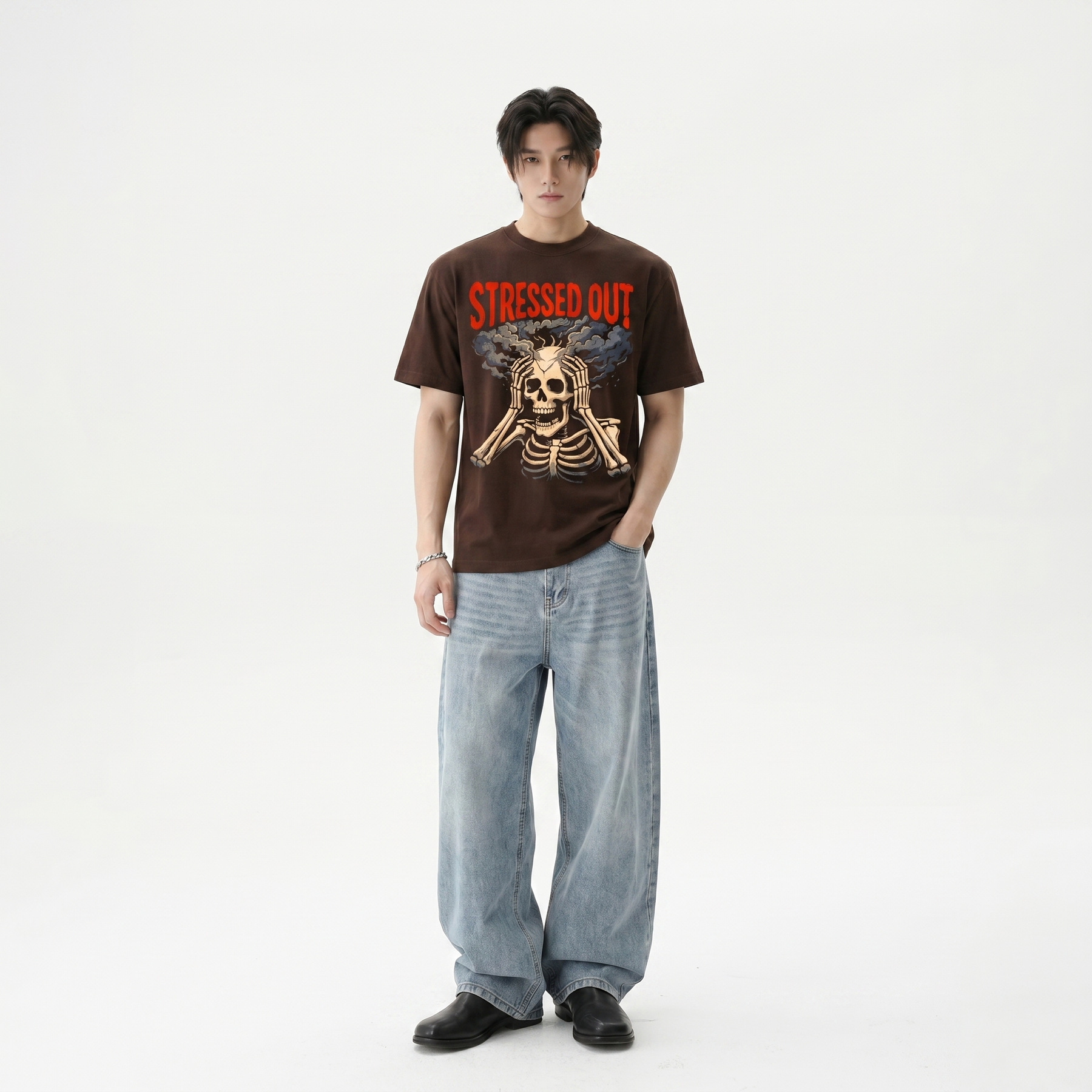 Voyd Stressed Out Brown T-shirt