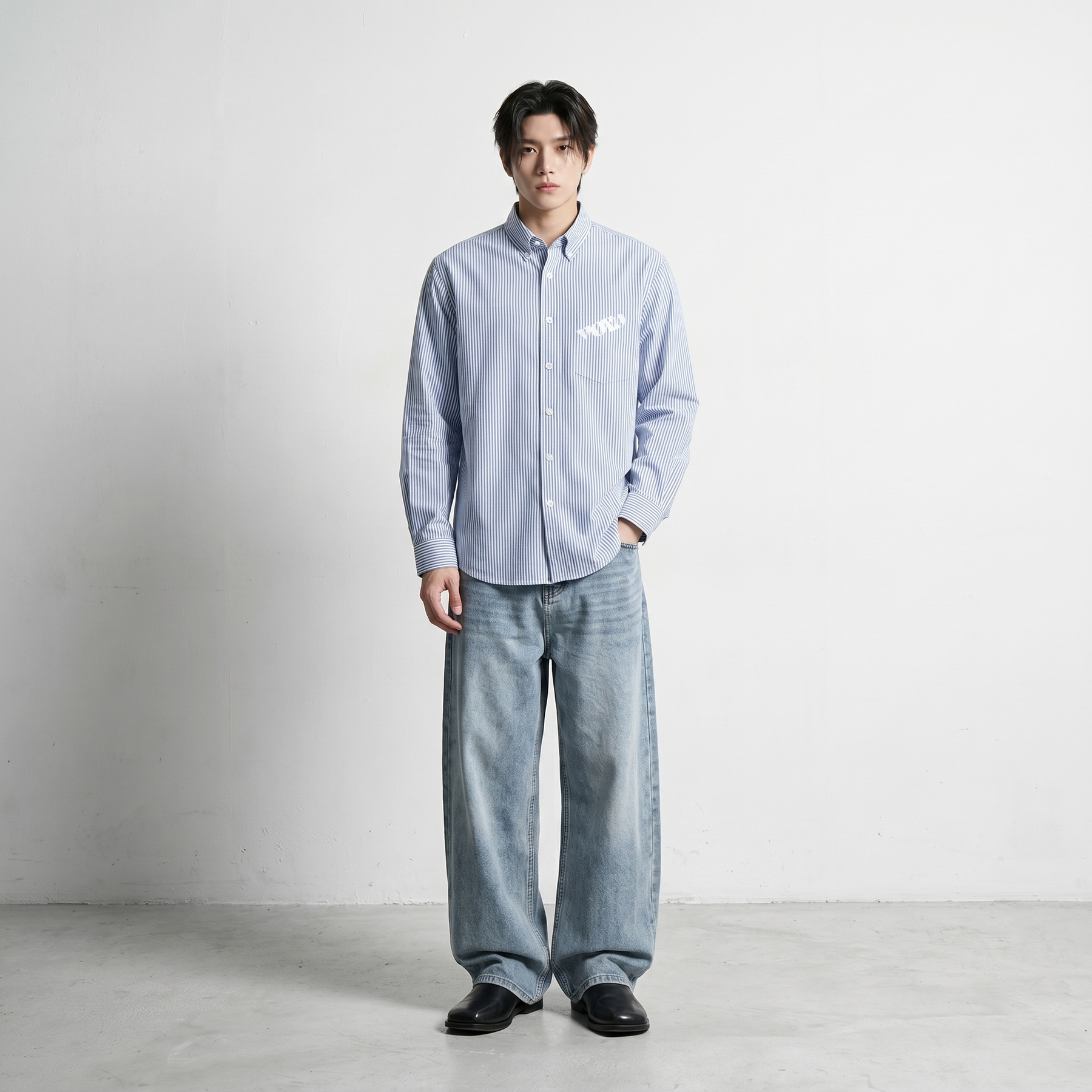 Voyd Anti Social Blue Stripe Shirt