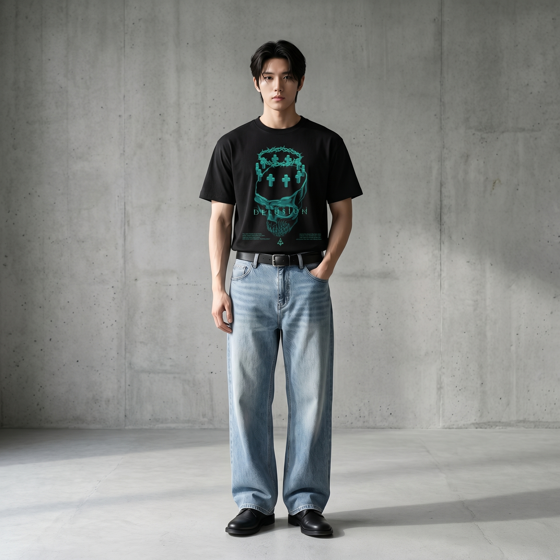 Voyd Abstract Alley Black T-shirt