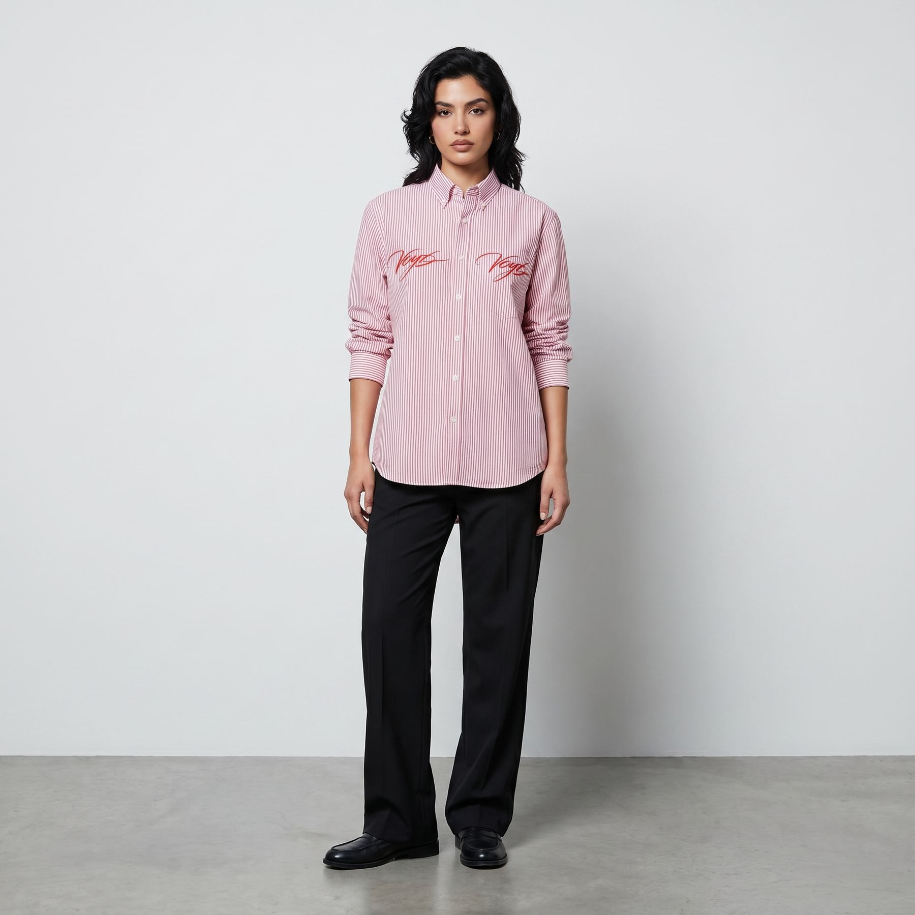 Voyd Divine and Dangerous Pink Stripe Shirt