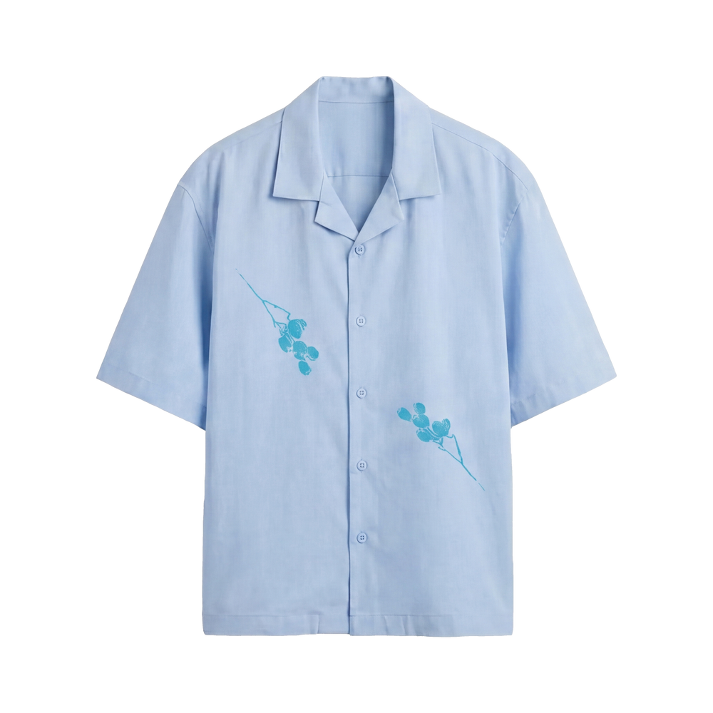 Void Obsidian Wings Ice Blue Bowling Shirt