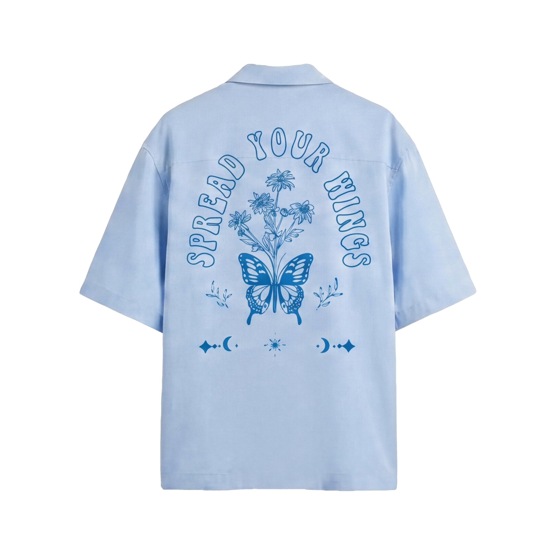 Void Blue Butterfly Ice Blue Bowling Shirt