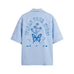 Void Blue Butterfly Ice Blue Bowling Shirt
