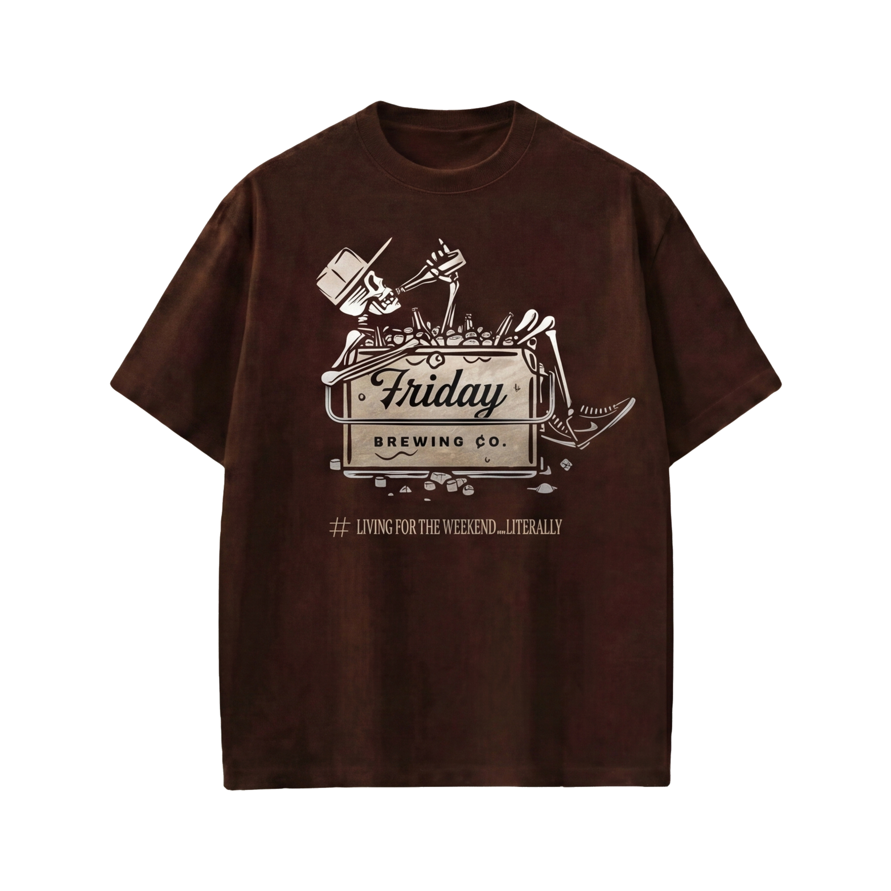Voyd For The Weekend Brown t-shirt