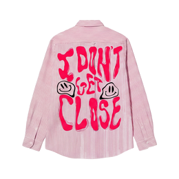Voyd I don't get close Pink Stripe Shirt