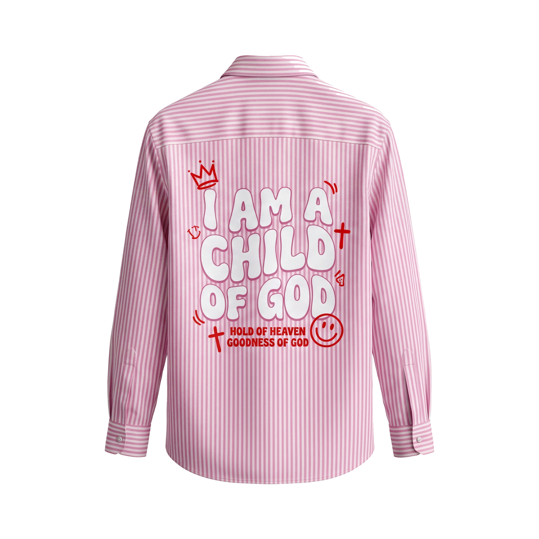Voyd I am a Child of God Pink Stripe Shirt