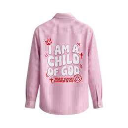 Voyd I am a Child of God Pink Stripe Shirt
