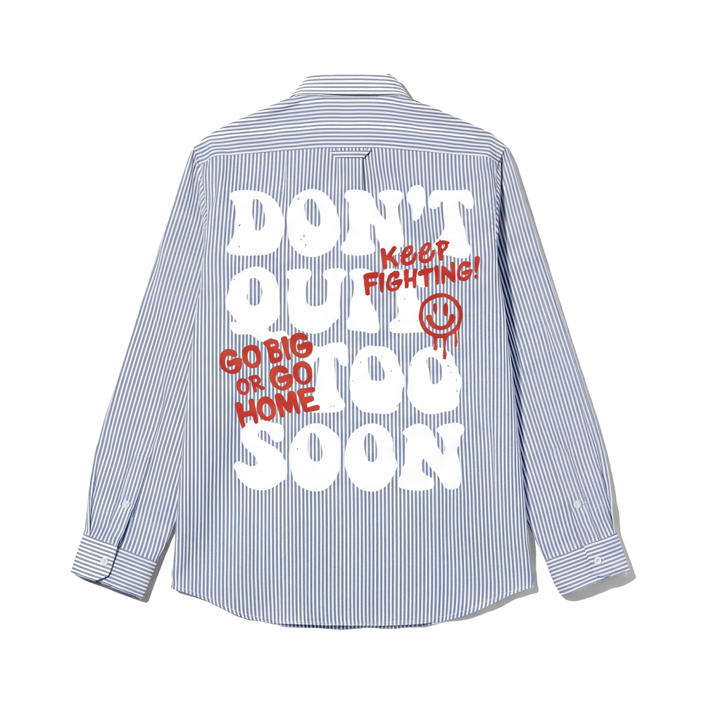 Voyd Go Big Or Go Home Blue Stripe Shirt