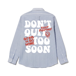 Voyd Go Big Or Go Home Blue Stripe Shirt
