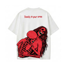 DEADLY IN YOUR ARMS VOYD WHITE T-SHIRT