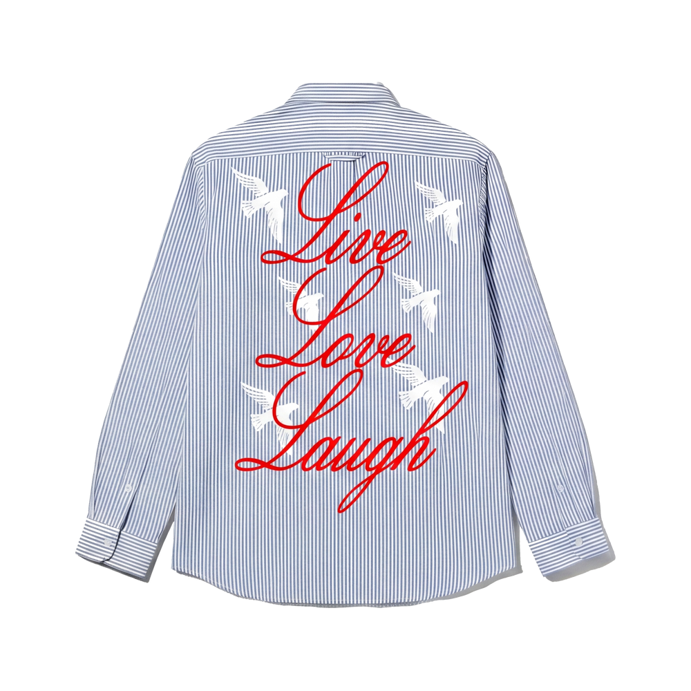 Voyd Love Laugh Blue Stripe Shirt