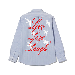 Voyd Love Laugh Blue Stripe Shirt