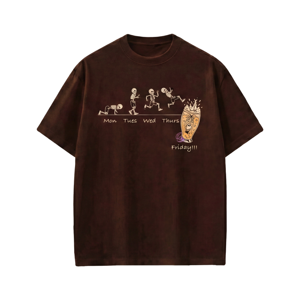 Voyd Skeleton Cheers Brown t-shirt