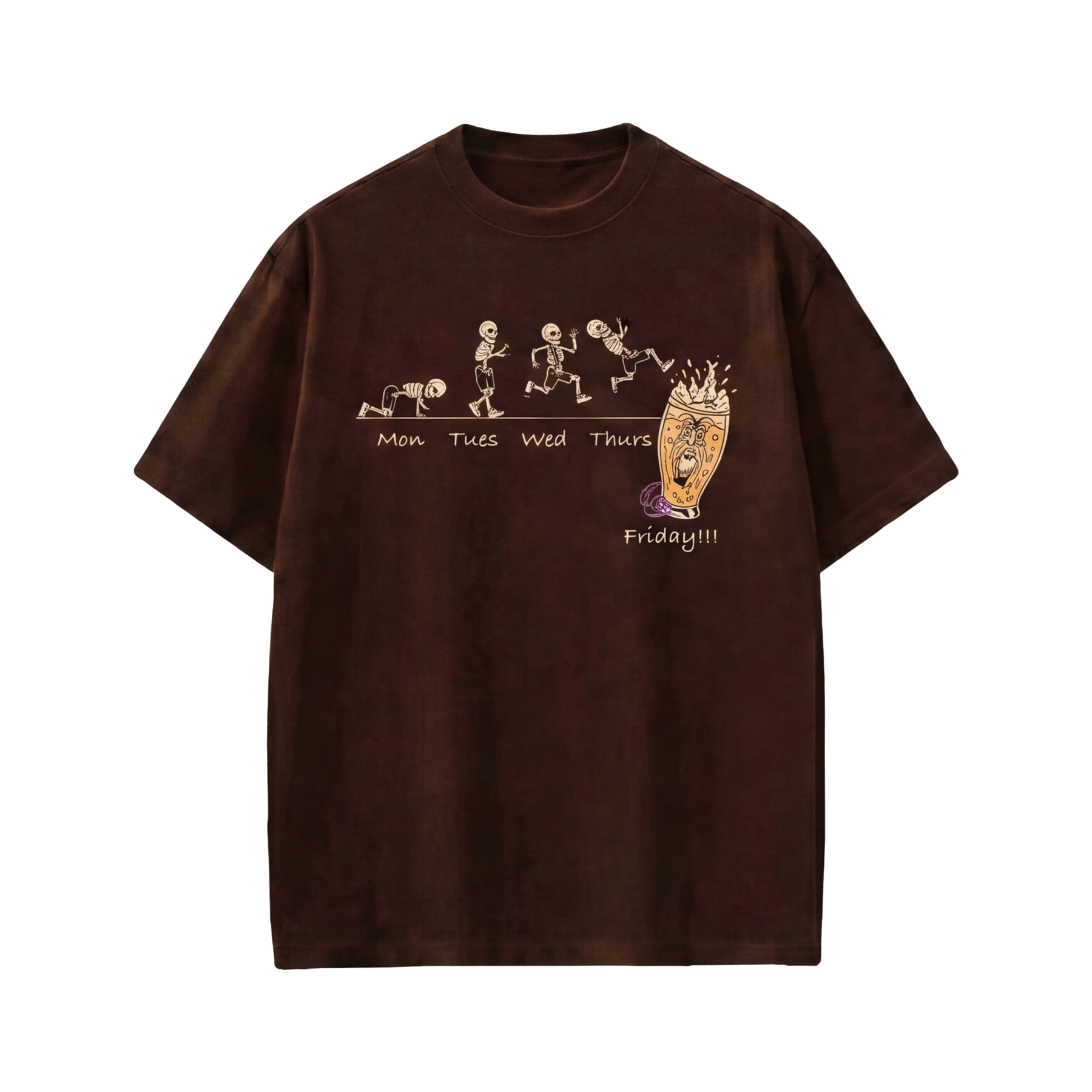 Voyd Skeleton Cheers Brown t-shirt