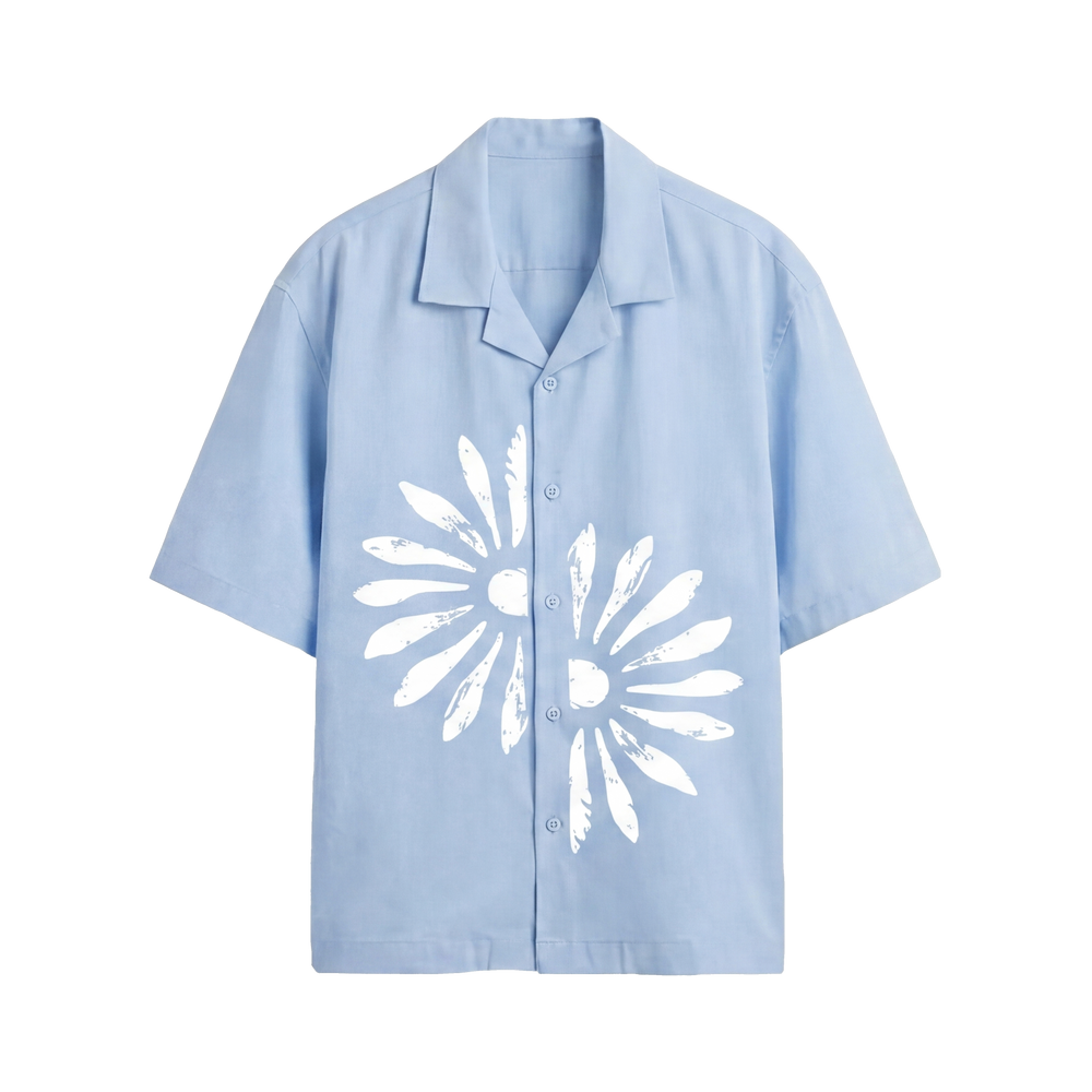 Void Petal Syndicate Ice Blue Bowling Shirt