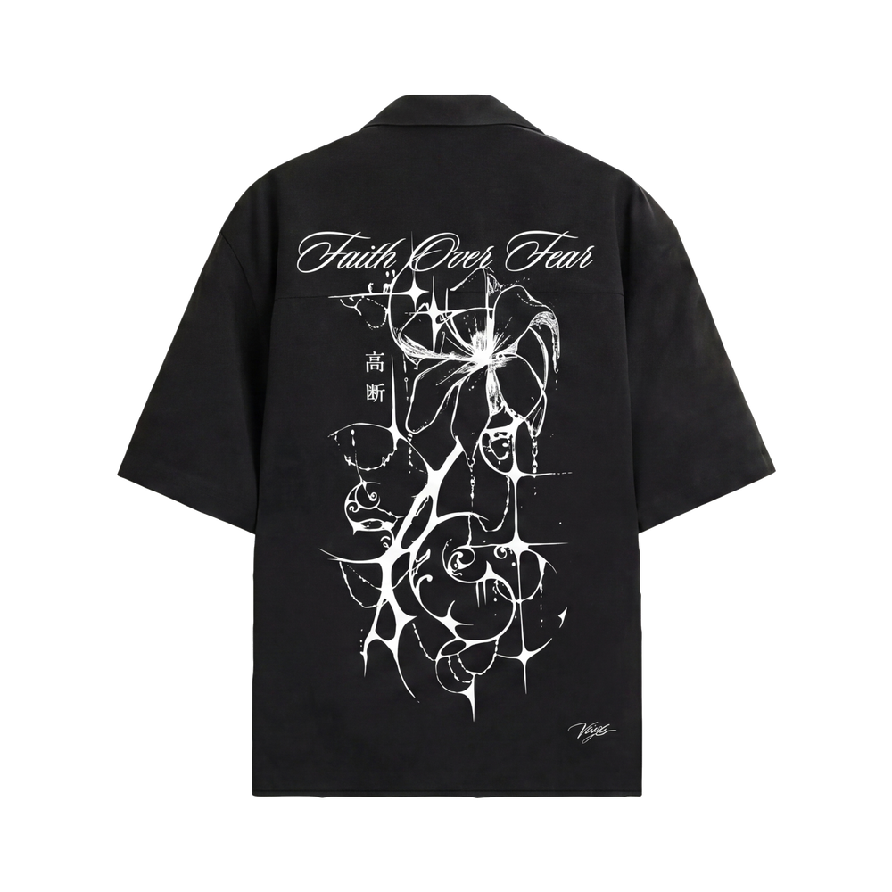 Void Bloom Club  Black Bowling Shirt