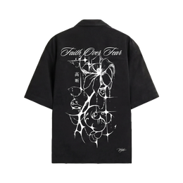 Void Bloom Club  Black Bowling Shirt