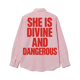 Voyd Divine and Dangerous Pink Stripe Shirt