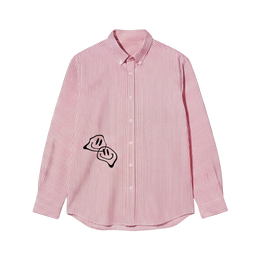 Voyd I don't get close Pink Stripe Shirt