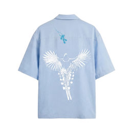 Void Obsidian Wings Ice Blue Bowling Shirt