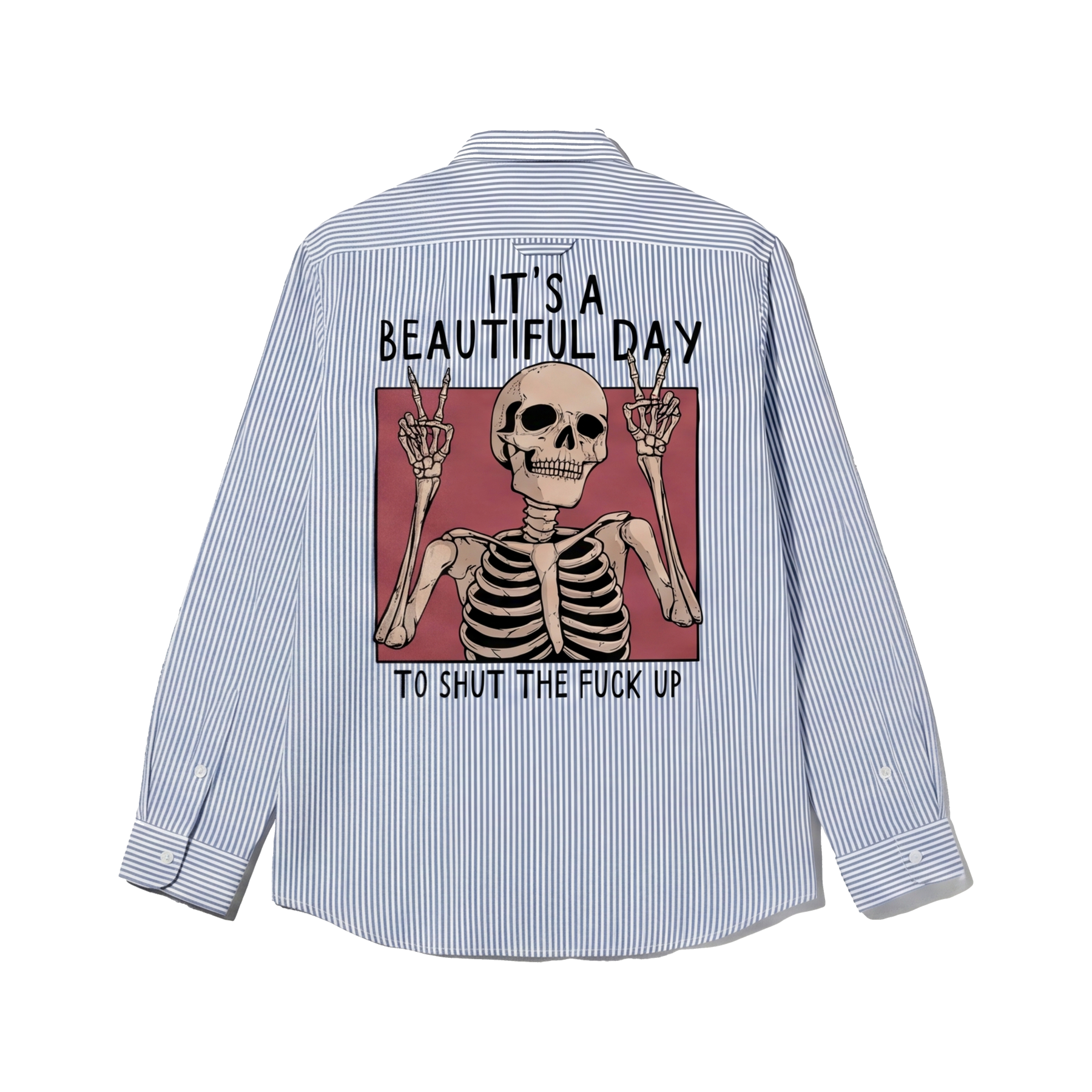 Voyd it's a Beautiful Day Blue Stripe Shirt