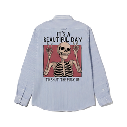 Voyd it's a Beautiful Day Blue Stripe Shirt