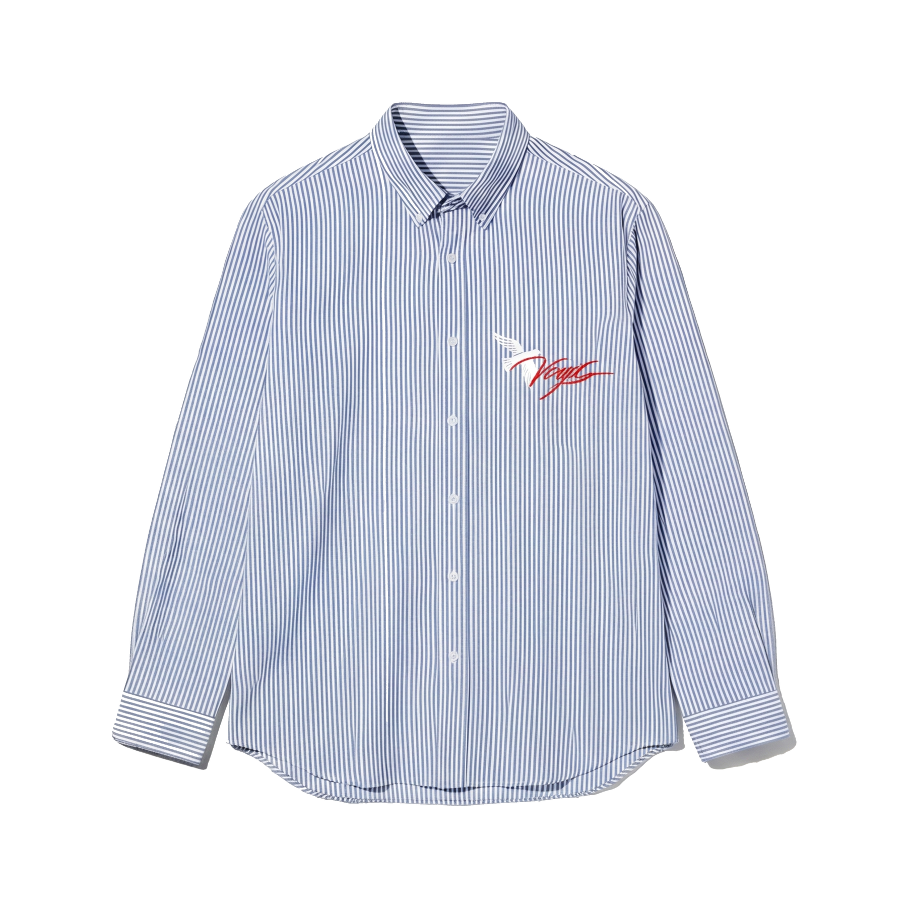 Voyd Love Laugh Blue Stripe Shirt