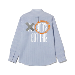 Voyd God's Got This Blue Stripe Shirt