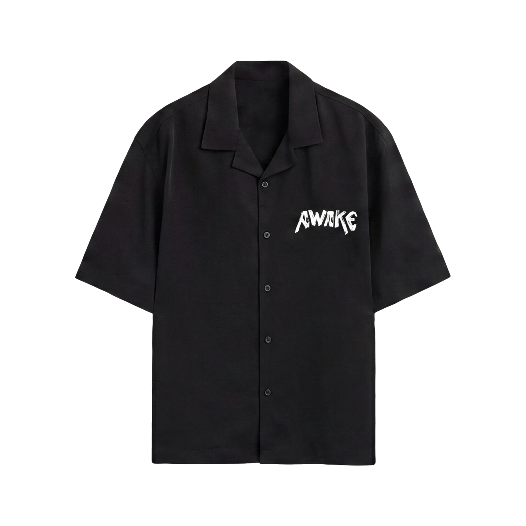 Void The Awake Pattern Black Bowling Shirt