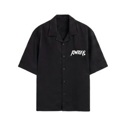 Void The Awake Pattern Black Bowling Shirt