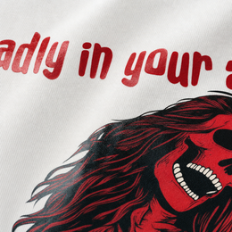 DEADLY IN YOUR ARMS VOYD WHITE T-SHIRT