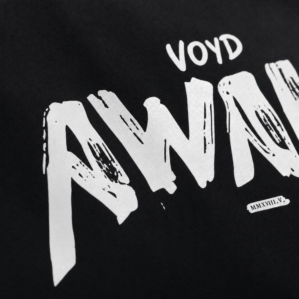 Void The Awake Pattern Black Bowling Shirt