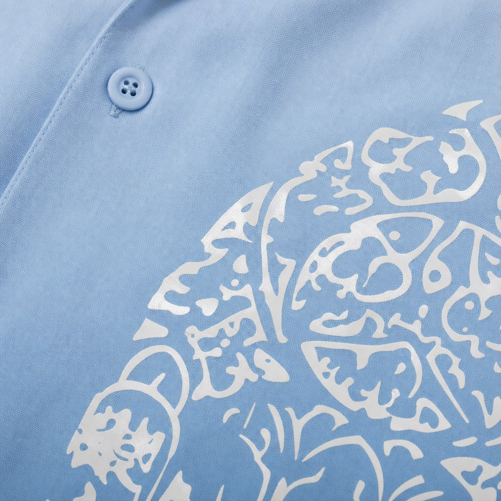 Void Silent Riot Ice Blue Bowling Shirt