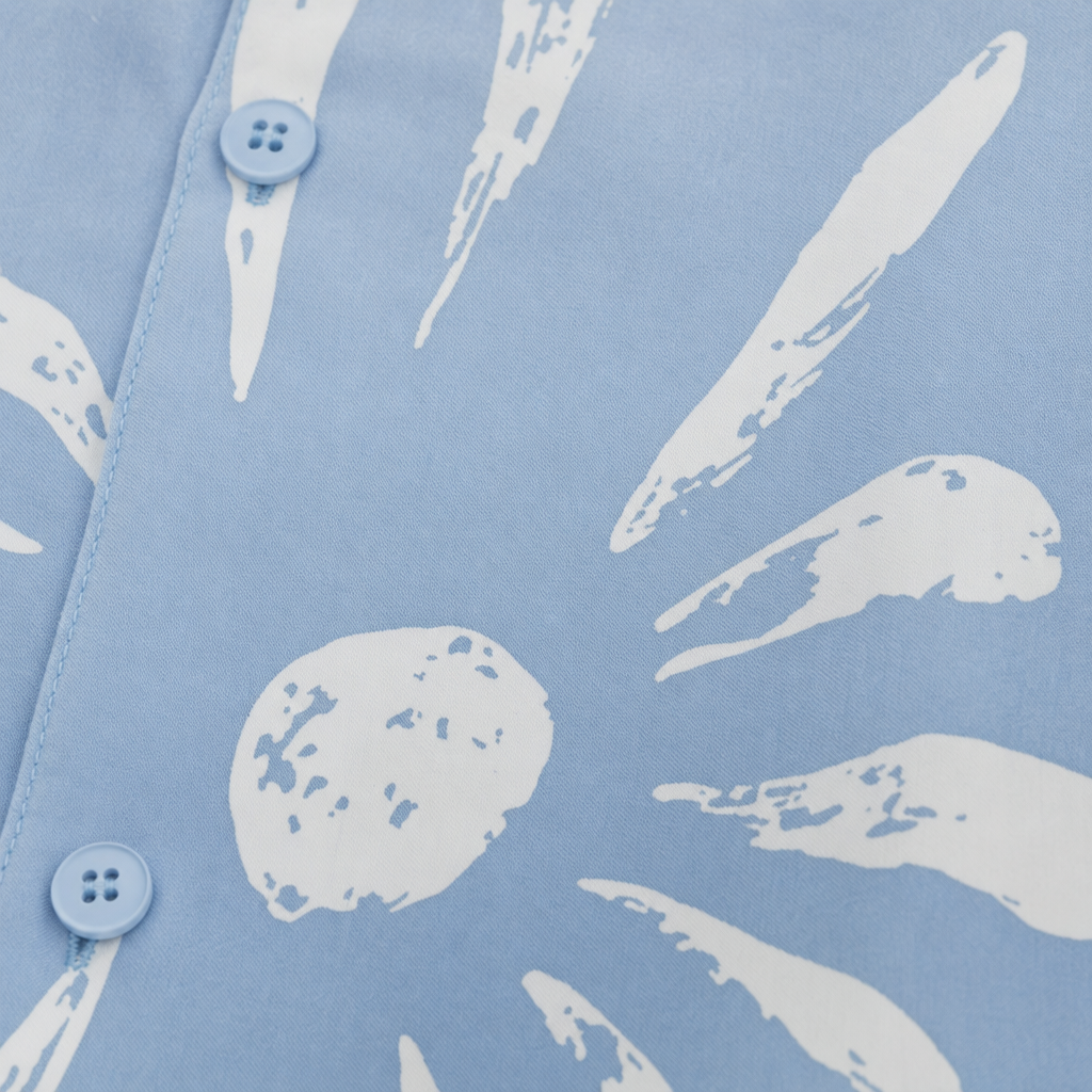 Void Petal Syndicate Ice Blue Bowling Shirt